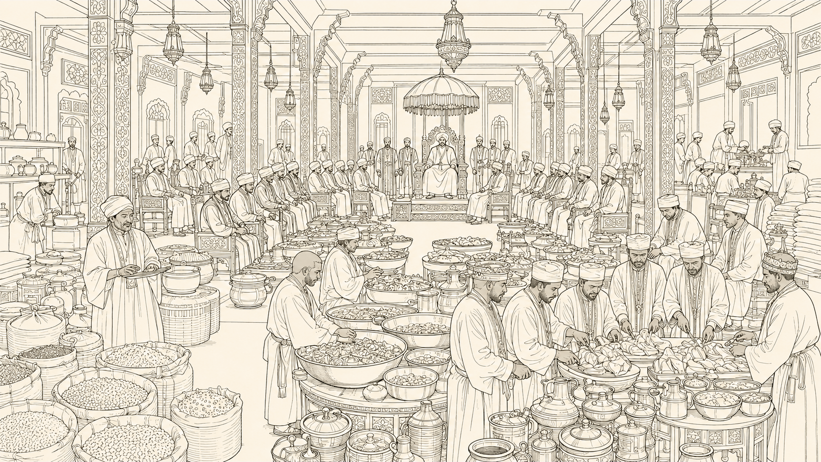 The banquet setting